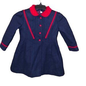 Vintage Rothschild Navy size 5 kids coat tailored super cute!‎ 80% wool